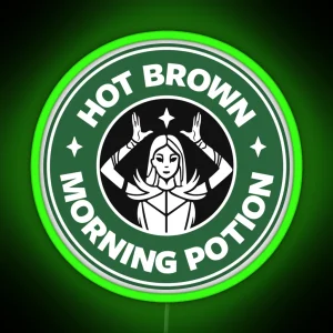 Hot Brown Morning Potion RGB Neon Sign