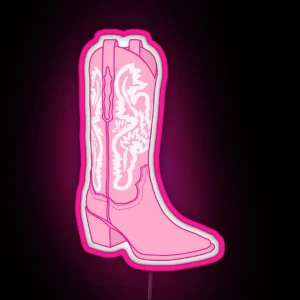 Hot Pink Cowgirl Boot RGB Neon Sign