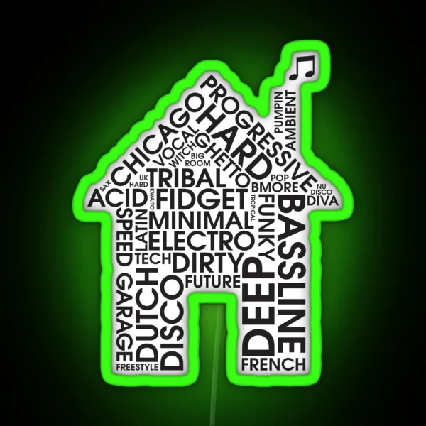 House Music Genres RGB Neon Sign