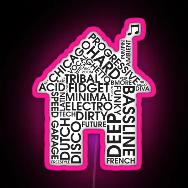 House Music Genres RGB Neon Sign