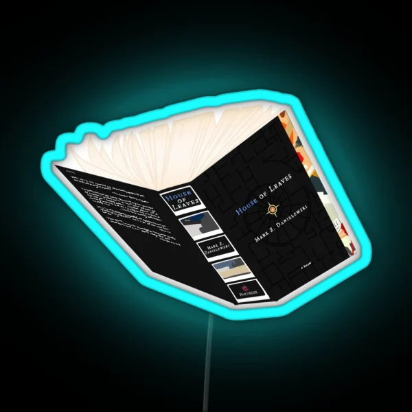 House Of Leaves Book Sprawled Open RGB Neon Sign