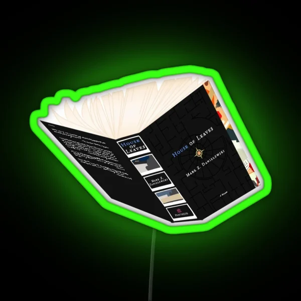 House Of Leaves Book Sprawled Open RGB Neon Sign