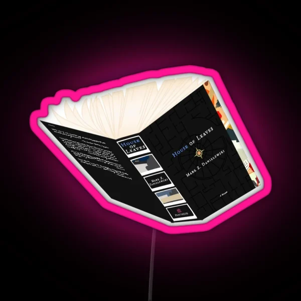 House Of Leaves Book Sprawled Open RGB Neon Sign