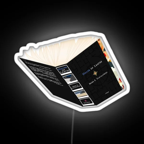 House Of Leaves Book Sprawled Open RGB Neon Sign
