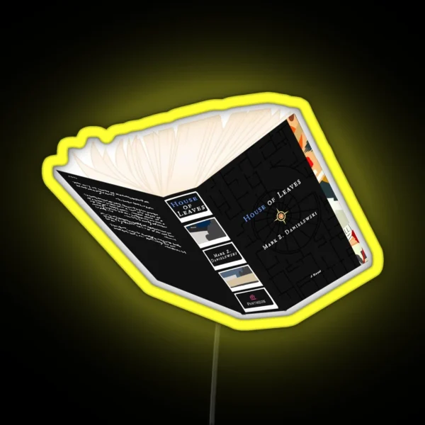 House Of Leaves Book Sprawled Open RGB Neon Sign