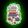 Cozy Scandinavian-inspired cat-themed neon wall art with soft pastel glow.