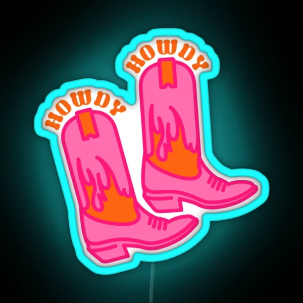 Howdy Boots RGB Neon Sign