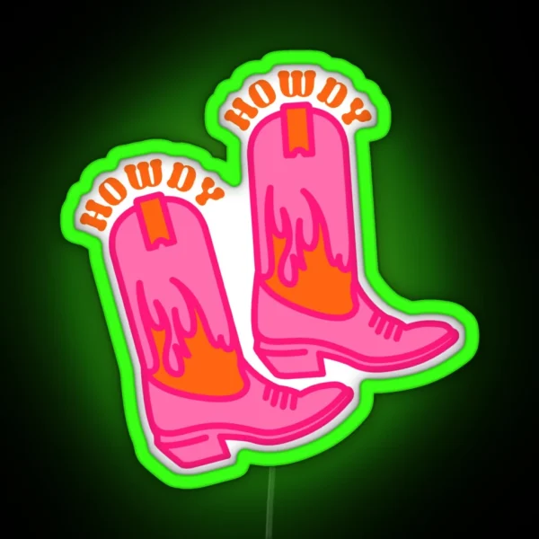Howdy Boots RGB Neon Sign