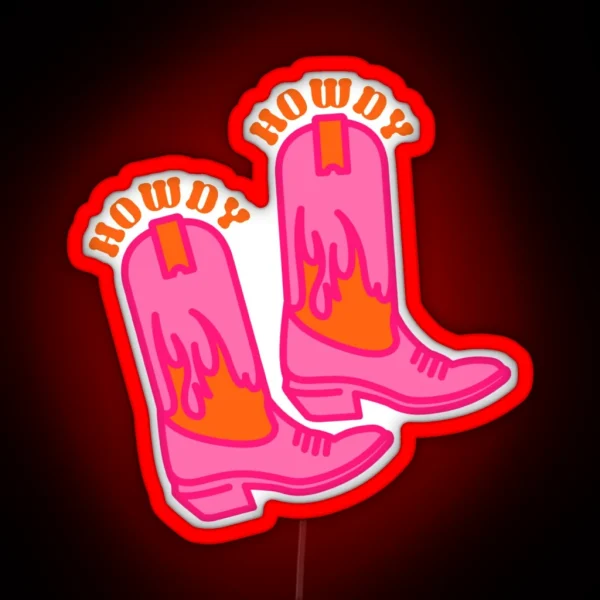Howdy Boots RGB Neon Sign