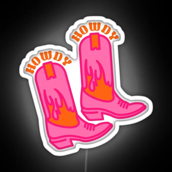 Howdy Boots RGB Neon Sign