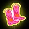 RGB Neon Canvas Sign Display with Customizable Colorful Howdy Boots Design
