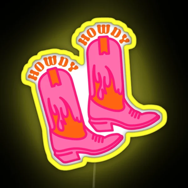 Howdy Boots RGB Neon Sign