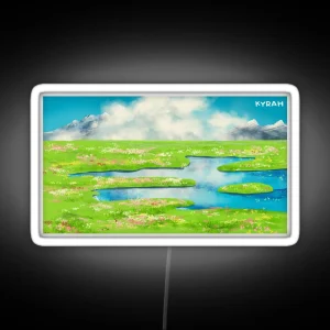Howl S Moving Castle Landscape RGB Neon Sign