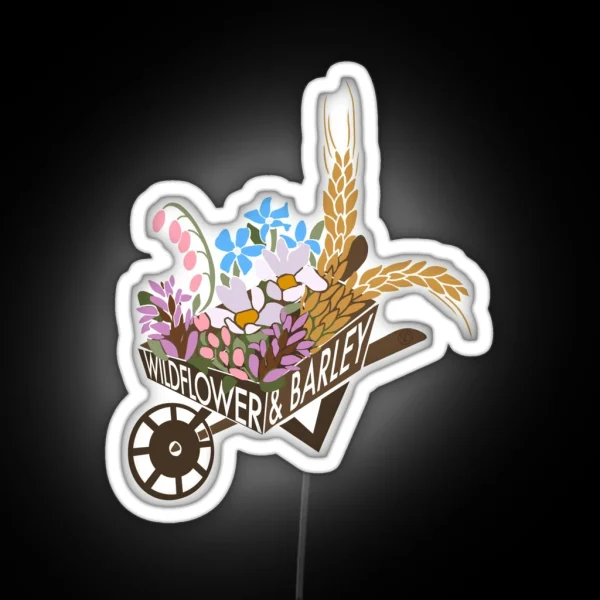 Hozier Wildflower And Barley Wheelbarrow Design RGB Neon Sign