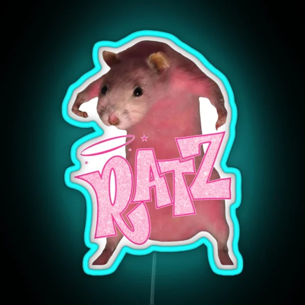 HQ Pink Rat Ratz Meme RGB Neon Sign