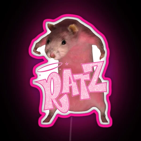 HQ Pink Rat Ratz Meme RGB Neon Sign