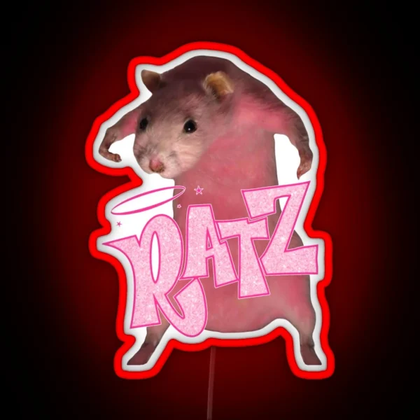 HQ Pink Rat Ratz Meme RGB Neon Sign
