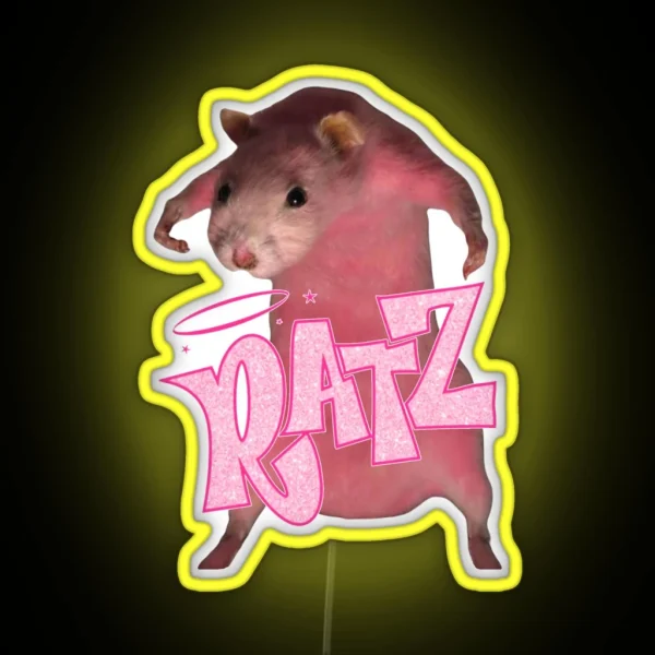 HQ Pink Rat Ratz Meme RGB Neon Sign