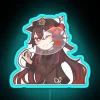 Vibrant Hu Tao and Ghost Character Neon Sign with RGB Lighting