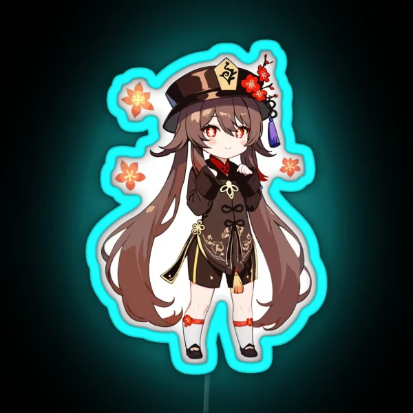 Hu Tao Chibi Genshin Impact RGB Neon Sign