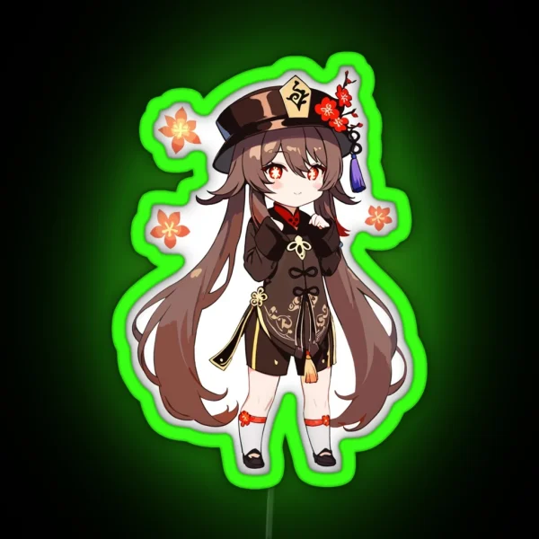 Hu Tao Chibi Genshin Impact RGB Neon Sign
