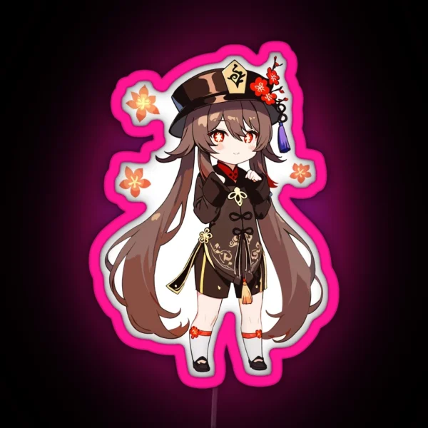 Hu Tao Chibi Genshin Impact RGB Neon Sign