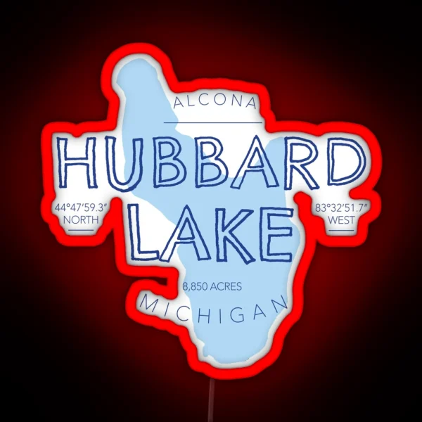 Hubbard Lake Michigan RGB Neon Sign
