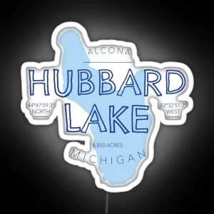 Hubbard Lake Michigan RGB Neon Sign