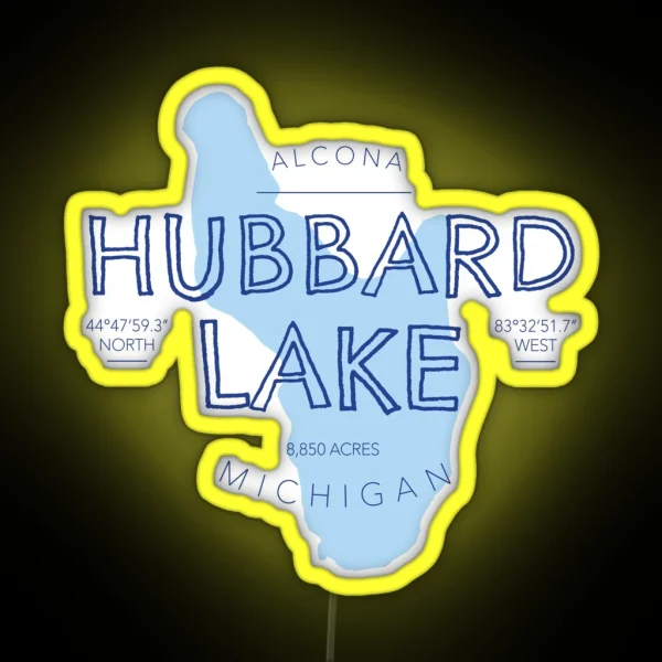 Hubbard Lake Michigan RGB Neon Sign
