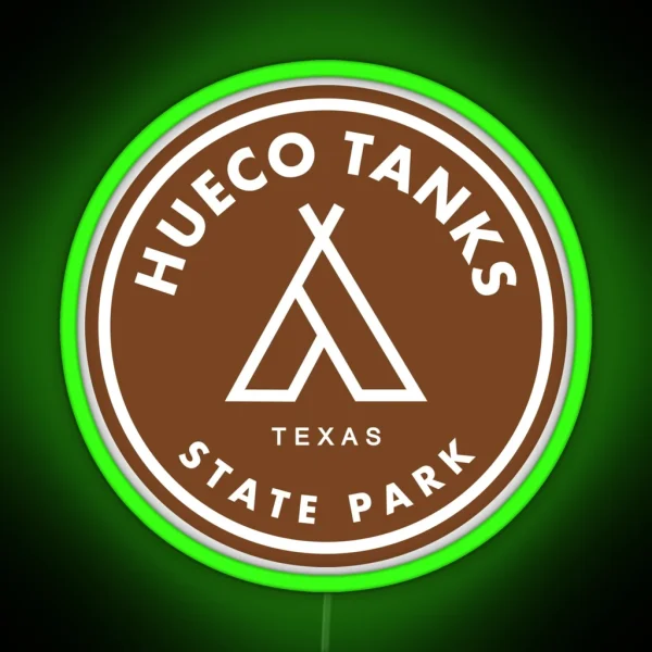 Hueco Tanks State Park Texas Tent RGB Neon Sign