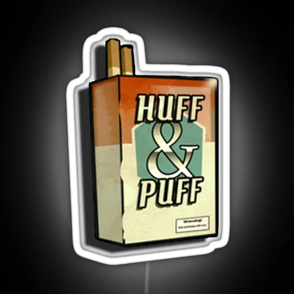 Huff And Puff Cigarette Carton RGB Neon Sign