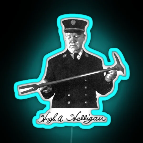 Hugh A Halligan Signature And Photo RGB Neon Sign