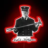 RGB Neon Sign Featuring Hugh A. Halligan's Signature and Photo