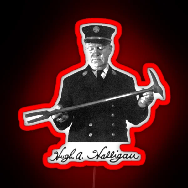 Hugh A Halligan Signature And Photo RGB Neon Sign