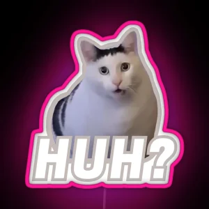 Huh Cat Meme Huh RGB Neon Sign