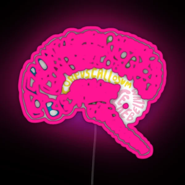 Human Brain Anatomy Colored Psychology Design RGB Neon Sign