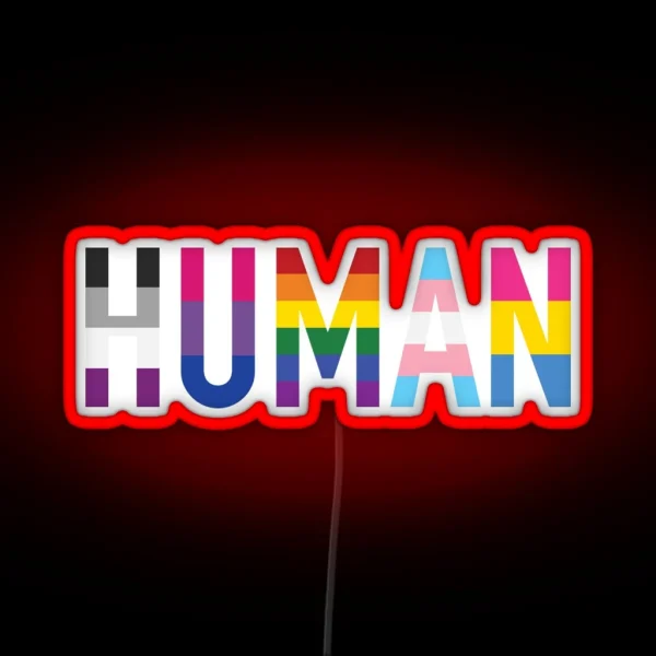 Human Various Queer Flags 1 RGB Neon Sign