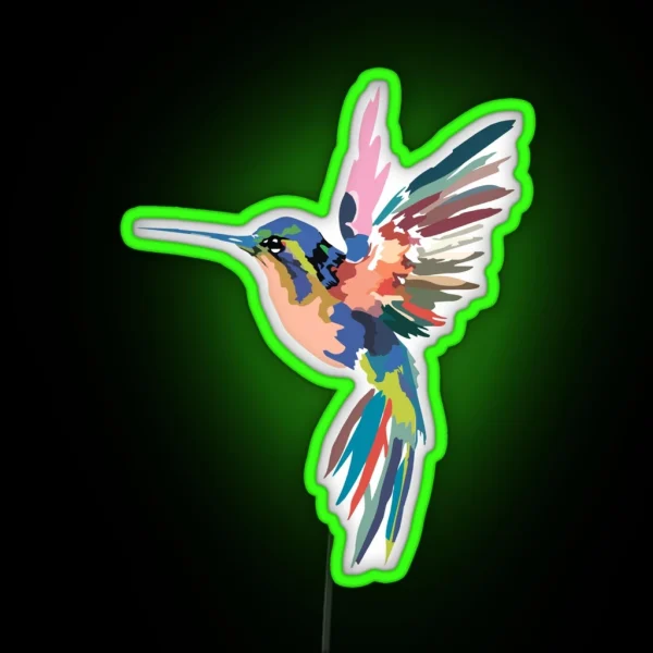 Hummingbird Lover Cool Water Color Design Gift RGB Neon Sign