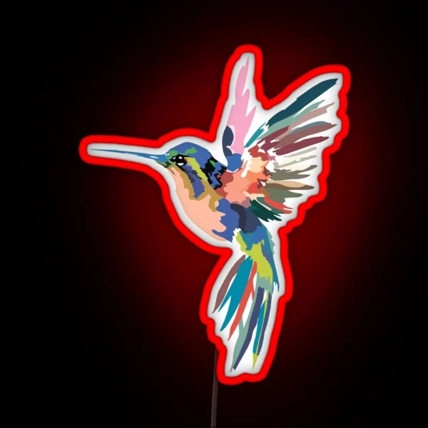 Hummingbird Lover Cool Water Color Design Gift RGB Neon Sign