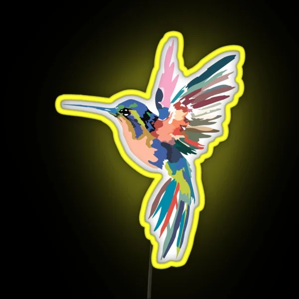 Hummingbird Lover Cool Water Color Design Gift RGB Neon Sign