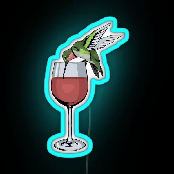 Hummingbird Wine Led Bird Spirit Animal Wine Hummingbird RGB Neon Sign