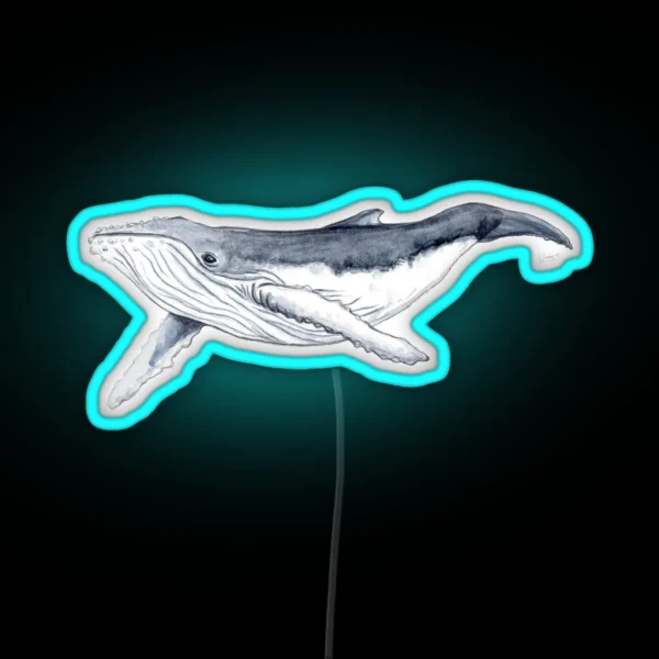 Humpback Whale Baby RGB Neon Sign