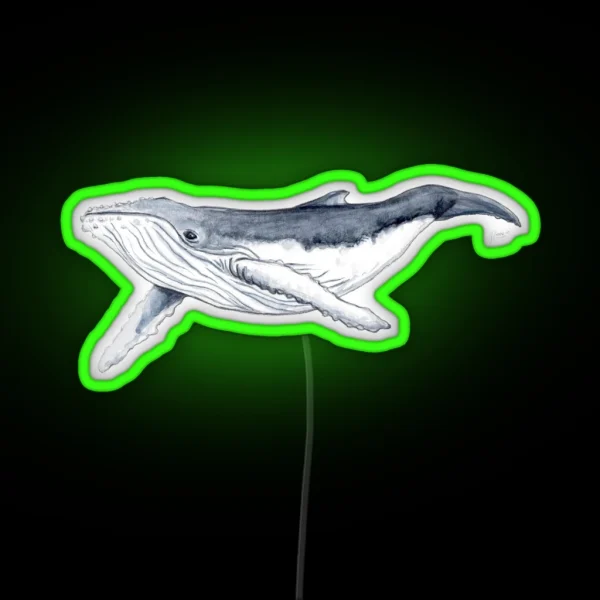 Humpback Whale Baby RGB Neon Sign