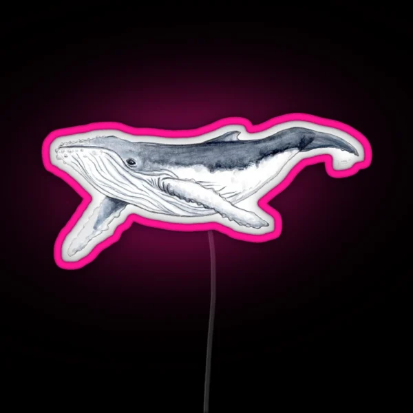 Humpback Whale Baby RGB Neon Sign