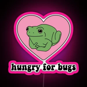 Hungry For Bugs Frog RGB Neon Sign