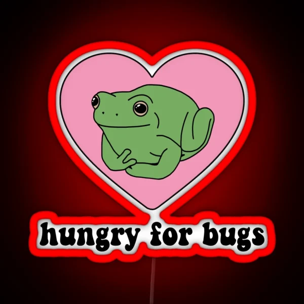 Hungry For Bugs Frog RGB Neon Sign