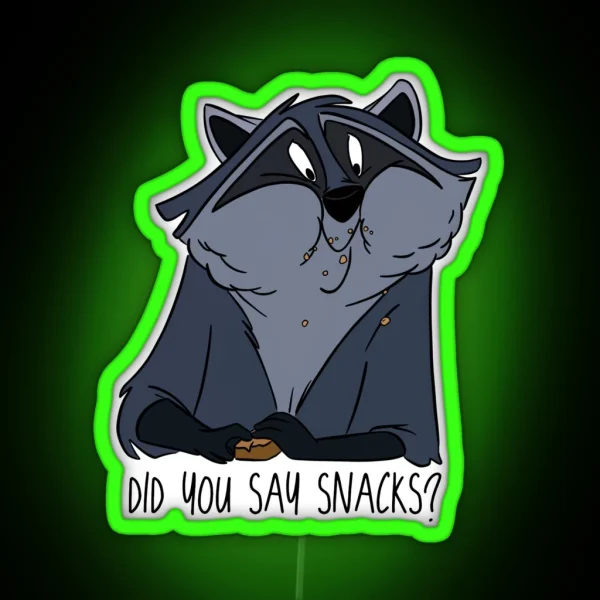 Hungry Raccoon RGB Neon Sign
