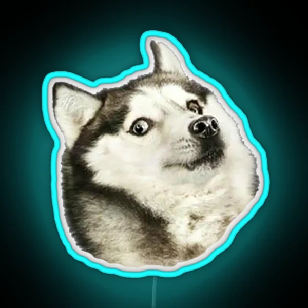 Husky Doge RGB Neon Sign