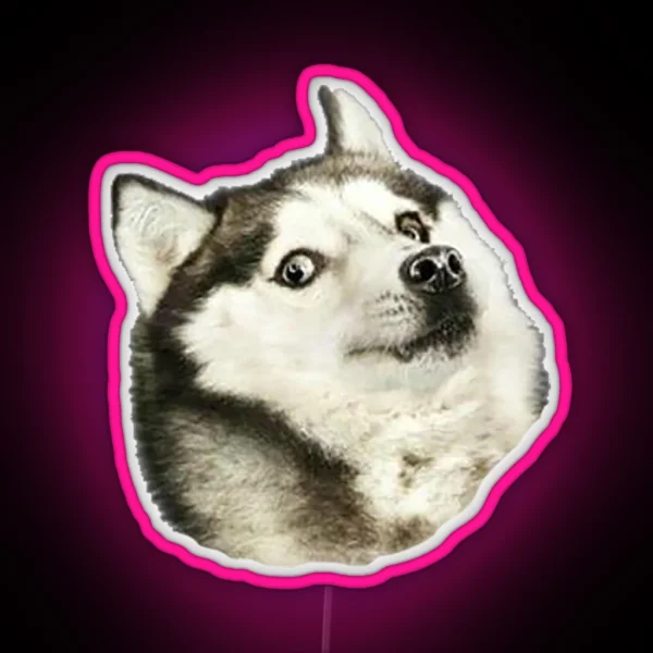 Husky Doge RGB Neon Sign