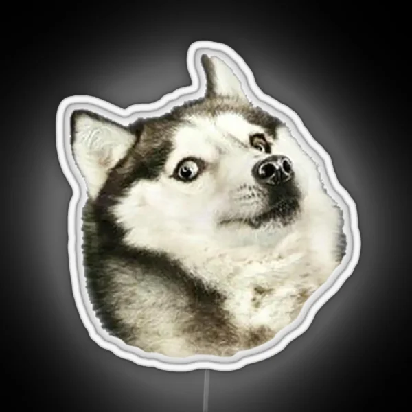 Husky Doge RGB Neon Sign